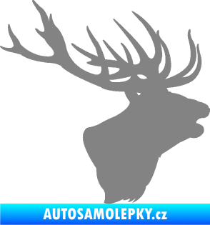 Samolepka Jelen 001 pravá silueta hlavy šedá