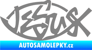 Samolepka Jesus rybička 001 křesťanský symbol šedá