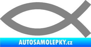 Samolepka Jesus rybička 002 křesťanský symbol šedá