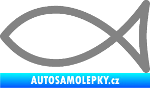 Samolepka Jesus rybička 006 křesťanský symbol šedá