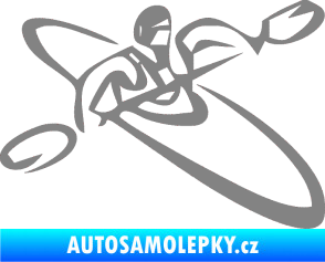 Samolepka Kajakář 001 pravá šedá