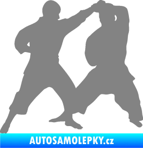 Samolepka Karate 013 levá souboj šedá