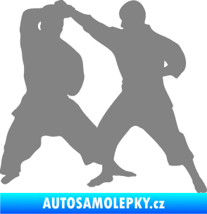 Samolepka Karate 013 pravá souboj šedá