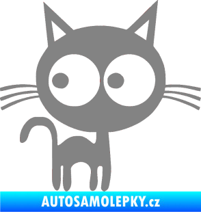 Samolepka Kočička 001 pravá šedá