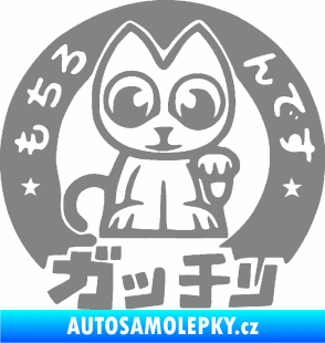 Samolepka Kočička lucky cat JDM 002  šedá