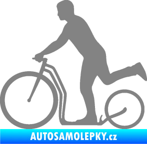 Samolepka Koloběžka 001 levá jízda  šedá