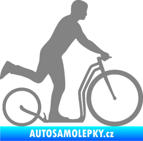 Samolepka Koloběžka 001 pravá jízda  šedá