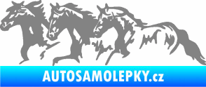 Samolepka Koníci 004 levá stádo šedá