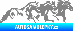 Samolepka Koníci 004 pravá stádo šedá