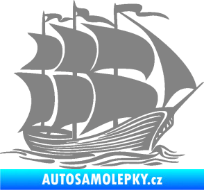 Samolepka Koráb 002 pravá šedá