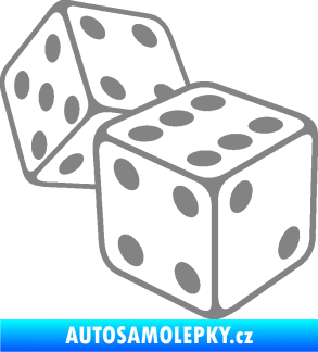 Samolepka Kostky 003 pravá hrací kostky šedá