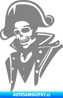 Samolepka Kostra pirát levá šedá
