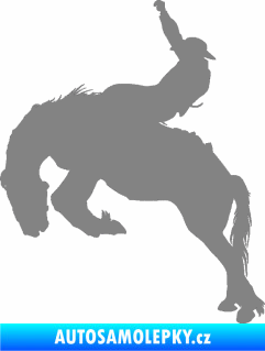 Samolepka Kovboj 001 levá rodeo na koni šedá