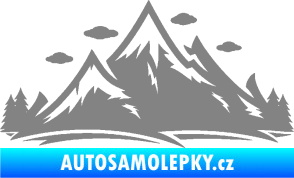 Samolepka Krajina hory 002 pravá šedá