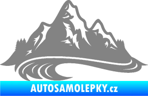 Samolepka Krajina hory 008 levá šedá