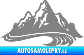 Samolepka Krajina hory 008 pravá šedá