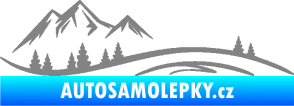Samolepka Krajina hory 036 levá šedá