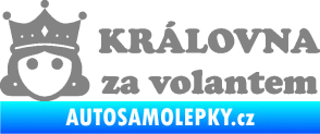 Samolepka Královna za volantem nápis šedá