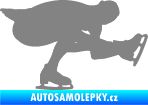 Samolepka Krasobruslení 007 pravá krasobruslařka šedá