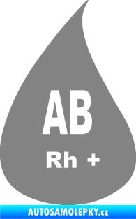 Samolepka Krevní skupina AB Rh+ kapka šedá