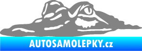 Samolepka Krokodýl 003 levá hlava na hladině šedá