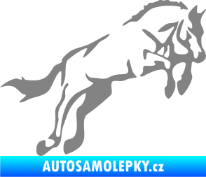Samolepka Kůň 025 pravá skok šedá