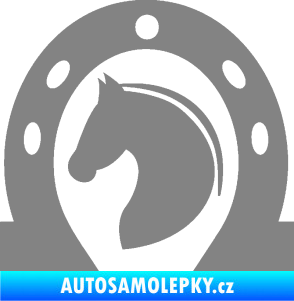 Samolepka Kůň 034 levá podkova šedá