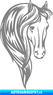 Samolepka Kůň 064 pravá s hřívou šedá