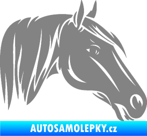Samolepka Kůň 065 pravá hlava s hřívou šedá