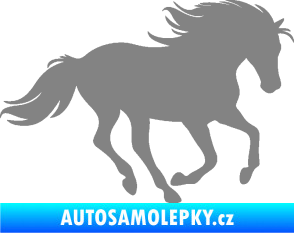 Samolepka Kůň 071 pravá běžící šedá