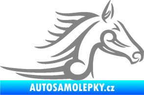 Samolepka Kůň 081 pravá hlava tattoo šedá