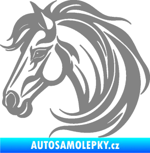 Samolepka Kůň 103 levá hlava šedá