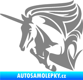 Samolepka Kůň jednorožec 001 levá šedá