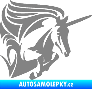 Samolepka Kůň jednorožec 001 pravá šedá