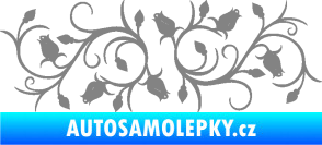 Samolepka Květina dekor 010 pravá růžičky šedá