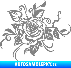 Samolepka Květina dekor 016 levá růže šedá