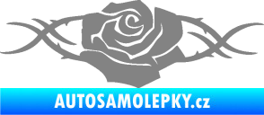 Samolepka Květina dekor 020 levá růže s trny šedá
