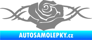 Samolepka Květina dekor 020 pravá růže s trny šedá