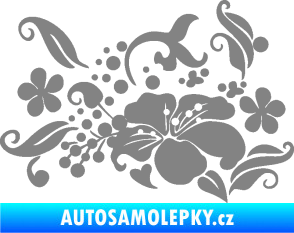 Samolepka Květina dekor 024 levá šedá