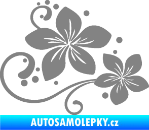 Samolepka Květina dekor 035 pravá šedá