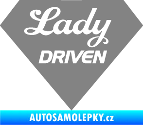 Samolepka Lady driven diamant šedá
