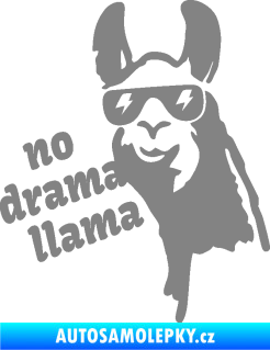 Samolepka Lama 005 no drama llama  šedá