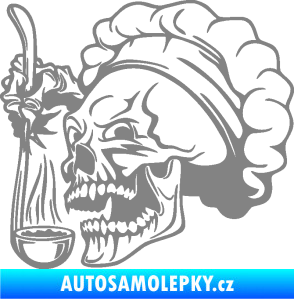 Samolepka Lebka 042 kuchař levá šedá