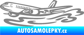 Samolepka Letadlo 026 levá v oblacích šedá
