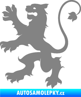 Samolepka Lev heraldika 002 levá šedá