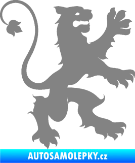 Samolepka Lev heraldika 002 pravá šedá