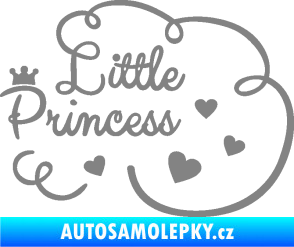 Samolepka Little princess nápis šedá