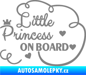 Samolepka Little princess on board nápis šedá