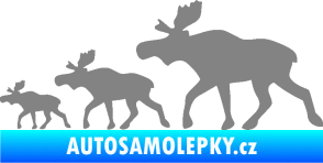 Samolepka Losí rodinka levá šedá