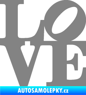 Samolepka Love 003 nápis šedá